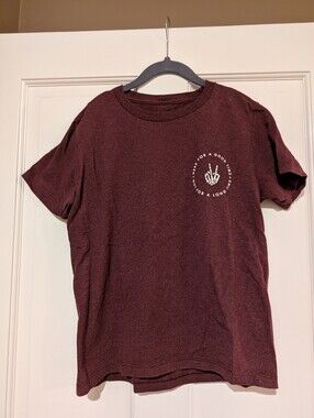 Boy's Short Sleeve Crewneck T-Shirt in Maroon